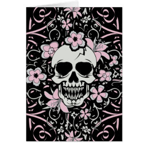 Cartão Girly Vintage Skull