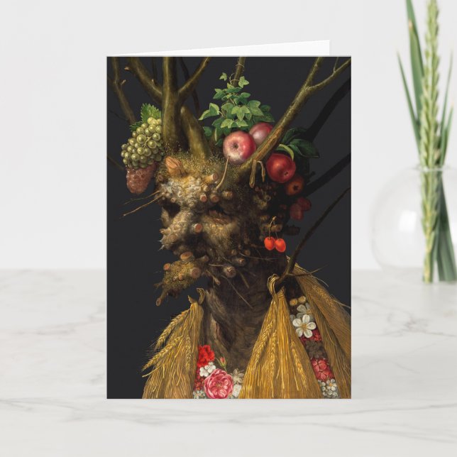 Cartão Giuseppe Arcimboldo - Quatro Assentos numa Cabeça (Frente)