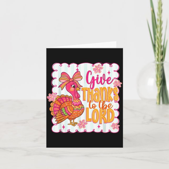 Cartão Giving Thanks To The Lord Nk Thanksgiving Turkey C (Frente)