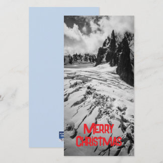 Cartão Glacial Crevasse Mont Blanc, France Christmas