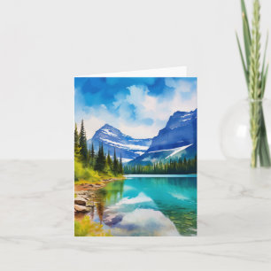 Cartão Glacier National Park Montana Watercolor