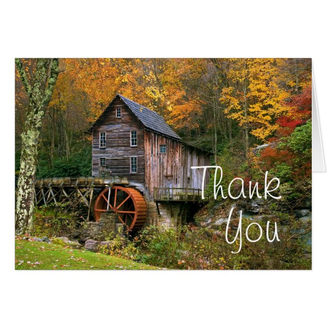 Cartão Glade Creek Grist Mill (Frente Horizontal)