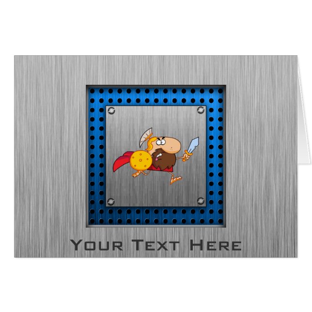 Cartão Gladiador espartano; Metal-olhar (Frente Horizontal)