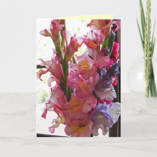 Cartão Gladiolas 'Thinking of you card' (Frente)