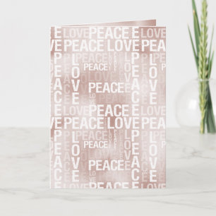 Cartão Glam Blush Pink Peace Love