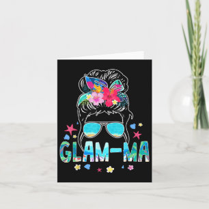 Cartão Glam-mãe Hello Summer Beach Lover Messy Bun Summer