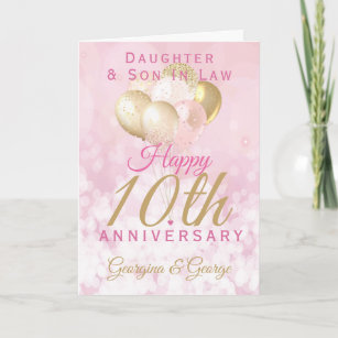Cartão Glamorous 10º aniversário do casamento Filha do Fi