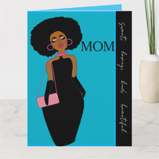 Cartão Glamorous Glam African American Mother Birthday