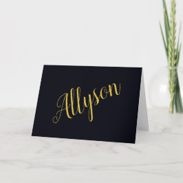 Cartão Glâmour dourado personalizado 