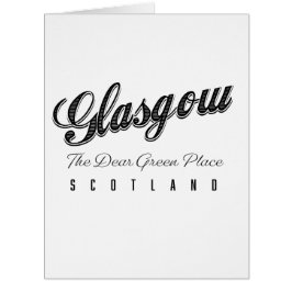 Cartão Glasgow Escócia "O Querido Lugar Verde"