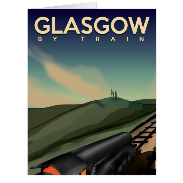 Cartão Glasgow vintage poster (Frente)