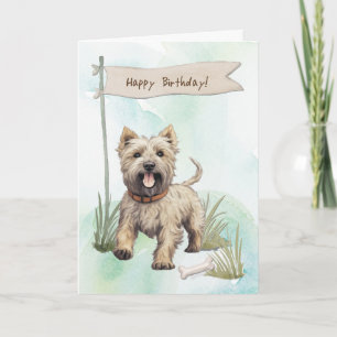 Cartão Glen of Imaal Terrier Dog Sob Sinal de Aniversário