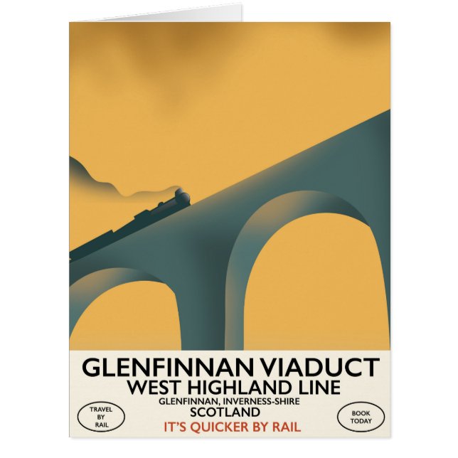 Cartão Glenfinnan Viaduct Scotland. (Frente)