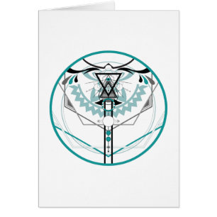 Cartão glifo solar sagrado