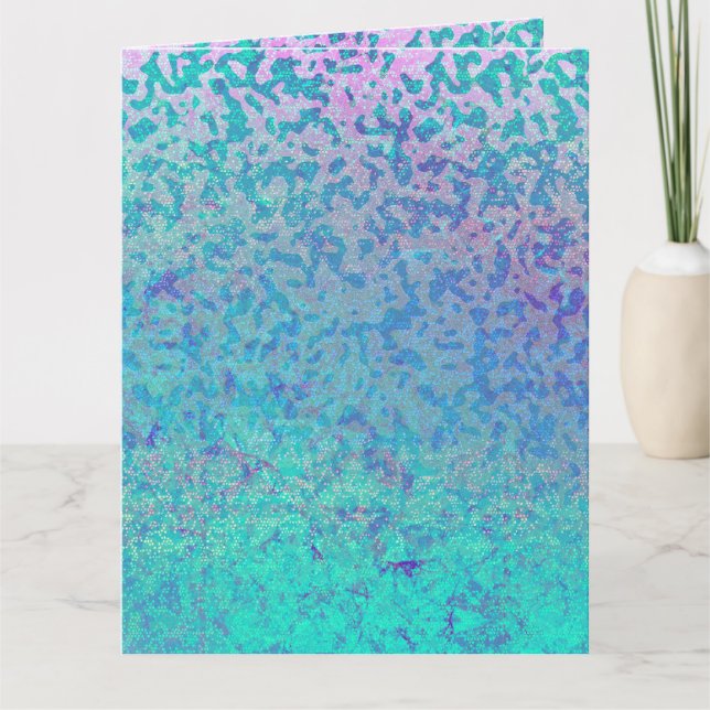 Cartão Glitter da placa de saudação em poeira estelar (Frente)