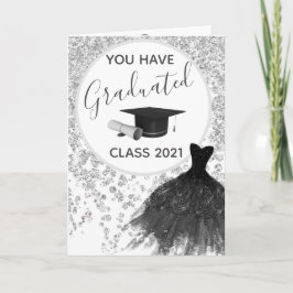 Cartão Glitter de Prata Elegante Você pode Vestir o Forma