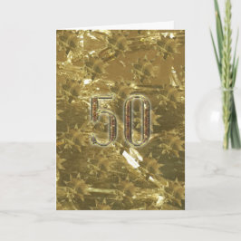 Cartão Glitter Dourado 50 50º Aniversário de Casamento