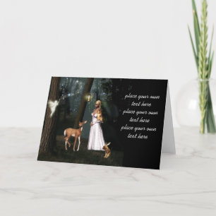 Cartão Glitter in the forest -Fairy fantasy card-custom