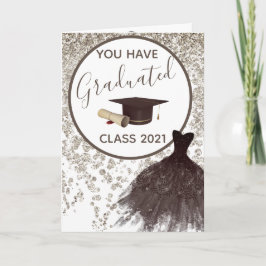 Cartão Glitter Marrom legante você pode Vestir o Formando