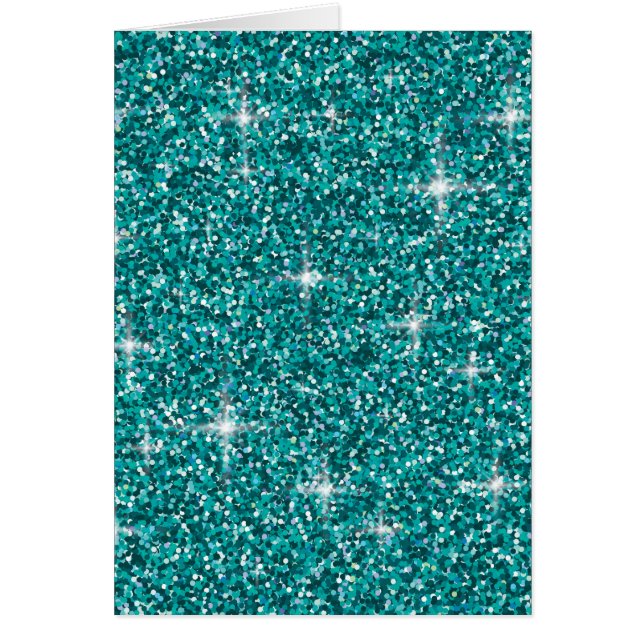 Cartão Glitter teal iridescente (Frente)