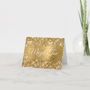 Cartão Glittery Dourado Mazel Tov