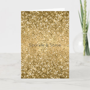 Cartão Glitzy Dourado Glam Glitter Sparkle   