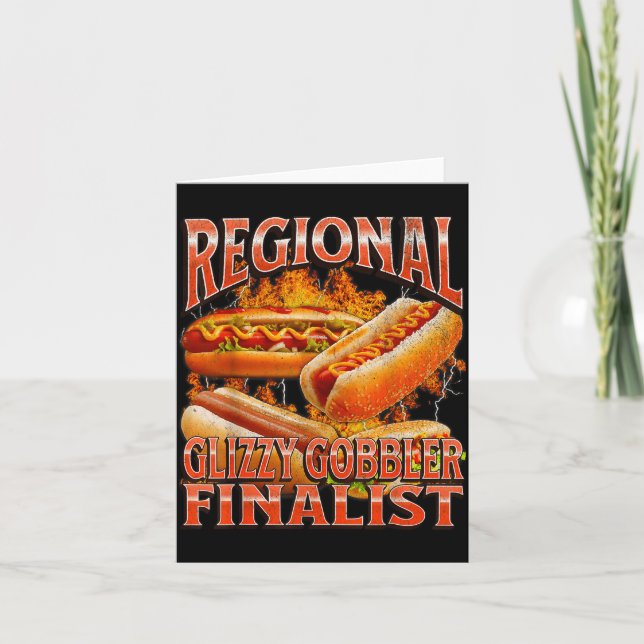 Cartão Glizzy Gobbler Funny Wiener Hot Dog Meme Bootleg G (Frente)