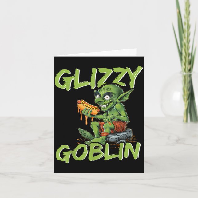 Cartão Glizzy Goblin Funny Glizzy Gobbler Hot Dog Lover  (Frente)