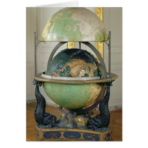 Cartão Globo terrestre e celestial