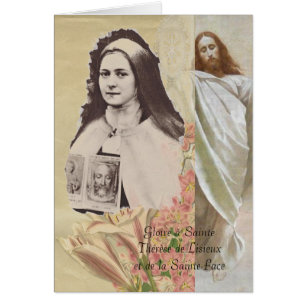 Cartão Gloire à Sainte Thérèse et de la Sainte Face