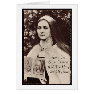 Cartão Glória Ao Santo Therese E Ao Sagrado Rosto De Jes