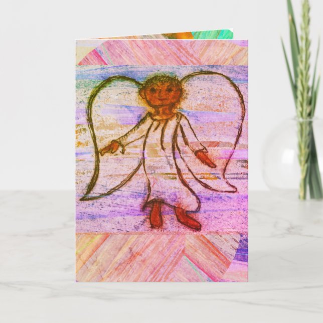 Cartão Glória do Anjo das Arald de Natal (Frente)