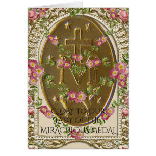 CARTÃO GLÓRIA PARA A NOSSA SENHORA DA MEDALHA MIRACULOSA