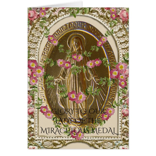 CARTÃO GLÓRIA PARA A NOSSA SENHORA DA MEDALHA MIRACULOSA (Frente)