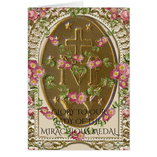 CARTÃO GLÓRIA PARA A NOSSA SENHORA DA MEDALHA MIRACULOSA (Frente)