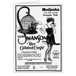 Cartão Gloria Swanson ELA DOUROU a GAIOLA 1922
