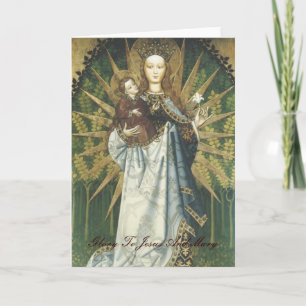 Cartão glory to jesus and mary