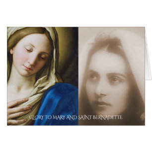 CARTÃO GLORY TO MARY E SANTO BERNADETTE