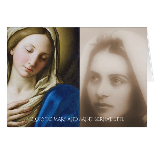 CARTÃO GLORY TO MARY E SANTO BERNADETTE (Frente Horizontal)