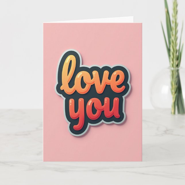 Cartão Glossy de Amor Simples (Frente)