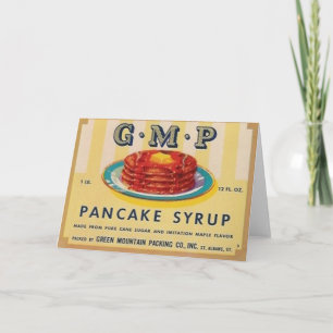 Cartão gmp pancake syrup label greeting card