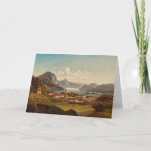 Cartão Gmunden mit Schloss Ort Johann Wilhelm Jankowsky