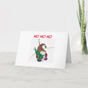CARTÃO GNOME DIZ HO HO HO "FELIZ NATAL"