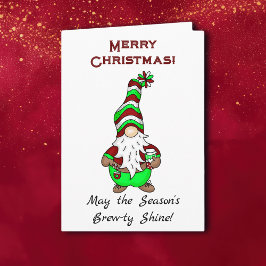 Cartão Gnome é onde está o café | Festa de Natal