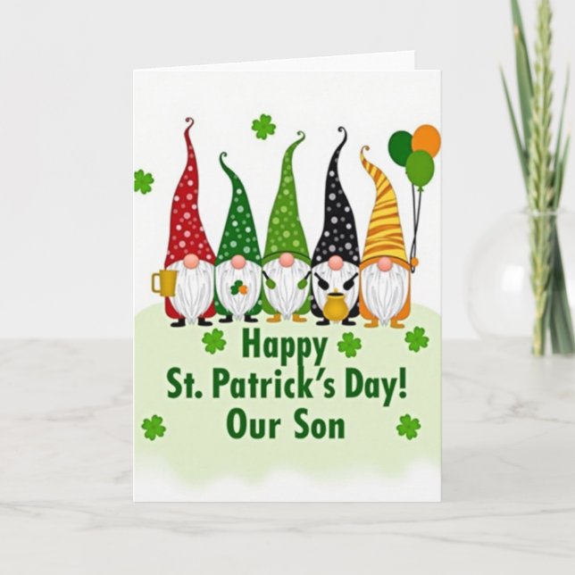 Cartão Gnome St Patricks Day Son Card (Frente)