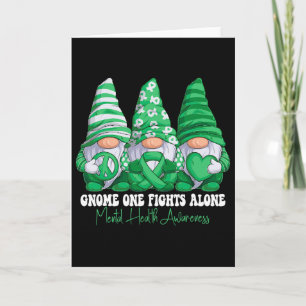 Cartão Gnomies do Laço Verde do Mês de Conscientização da
