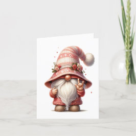 Cartão Gnomo Bonito Assinando Amor