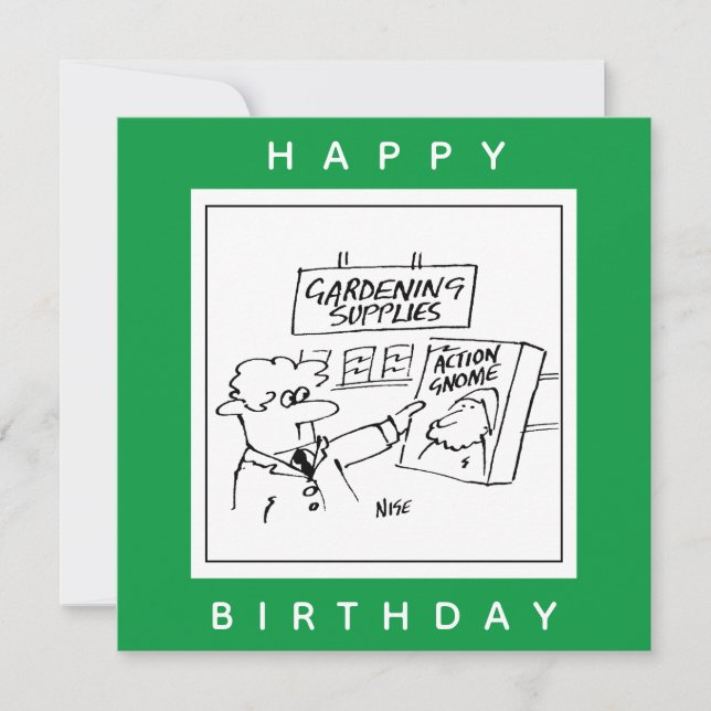 Cartão Gnomo de Ação no Cartoon do Centro Jardim (Frente)