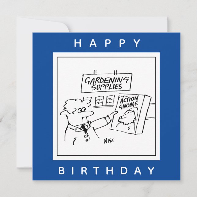 Cartão Gnomo de Ação no Cartoon do Centro Jardim (Frente)