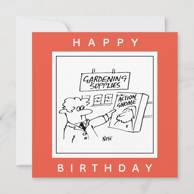 Cartão Gnomo de Ação no Cartoon do Centro Jardim (Frente)